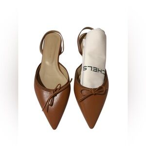 Chelsea Paris Yona Flats Size 41 US 11 Nutshell EcoLeather Grosgrain New in Box